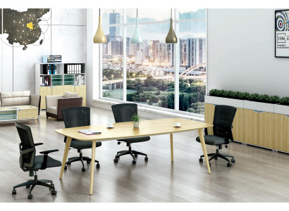 Modernen Büro Konferenzdësch Dëscher Holz Design Miwwelen Bespriechung