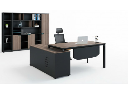 Schreifdësch mat Regal Home Office Büroagriichtung Dekoratioun Miwwelen Schreifdësch