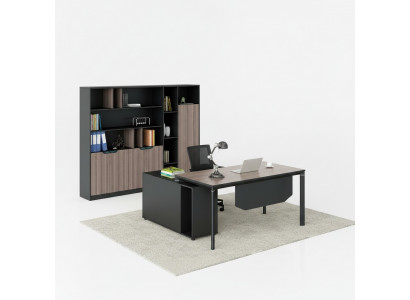 Büro Set Komplettbüro Eckschreifdësch Akteschief 2tlg. mat Kabelkanal