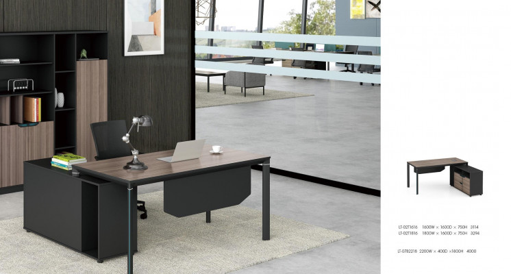 Home Office Schreifdësch mat Regal Büroariichtung Miwwelen Schreifdësch
