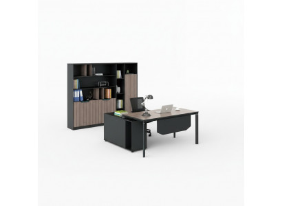 Home Office Schreifdësch mat Regal Büroariichtung Miwwelen Schreifdësch