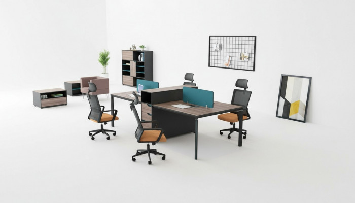 Schreifdësch Aarbechtsberäich Dësch 4 Aarbechtsplazen Comptoir Holzdëscher Büro