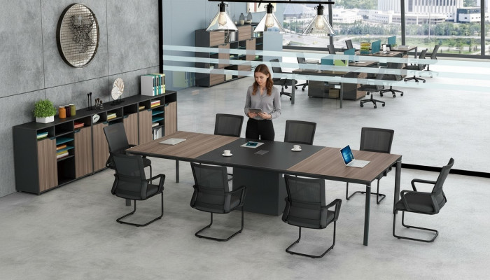 Konferenzdësch Büro Kabelkanal Netzwierk Dëscher Sëtzungsdësch