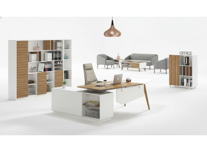 Eckschëff Dessin Bureau Schreifdësch Luxus Designer Klasse Miwwelen