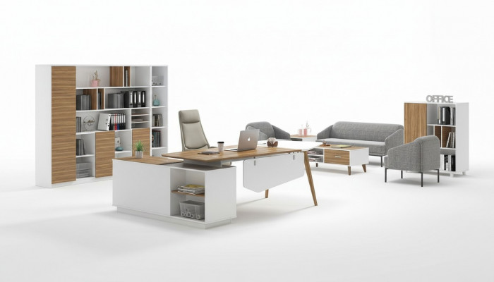 Dësch Holz Schreifdësch Modern Design Dëscher Büro Ariichtung Eckschreifdëscher