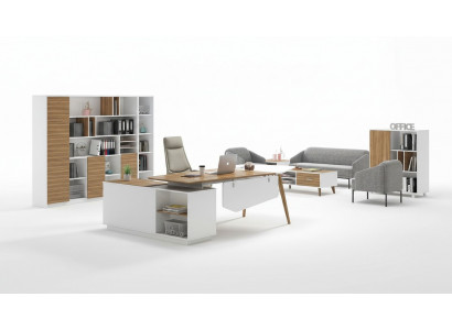Dësch Holz Schreifdësch Modern Design Dëscher Büro Ariichtung Eckschreifdëscher