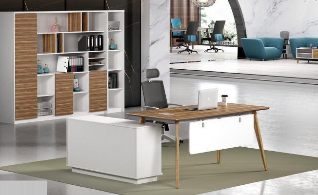 Schreifdësch Büro Set Wandregal Regal Schaf 2 tlg Büro Zëmmer