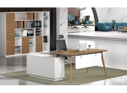 Schreifdësch Büro Set Wandregal Regal Schaf 2 tlg Büro Zëmmer