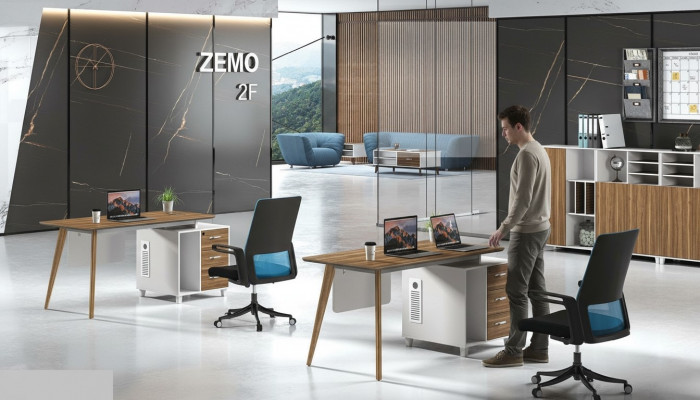 Aarbecht Schreif Büro Dësch Luxus Klass Designer Miwwelen mat Tiräng Dëscher