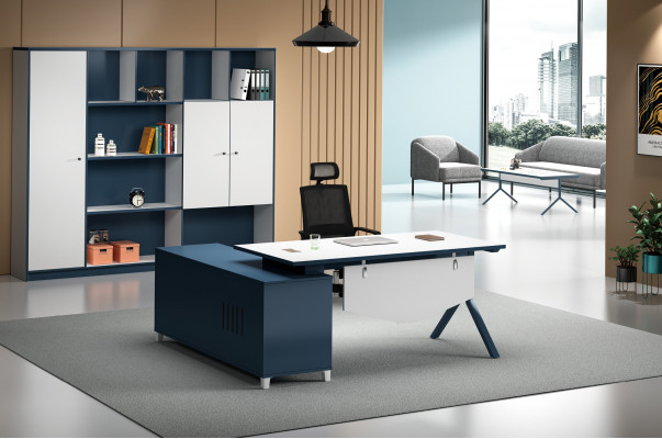 Schreifdësch mat Regal Home Office Deko Büroariichtung Miwwelen Schreifdësch