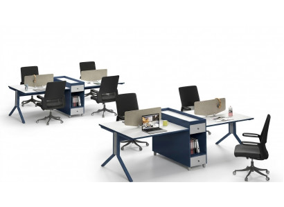 Dësch Büro Miwwelen Ariichtung Dëscher Callcenter 4 Aarbechtsplazen Schreifdësch