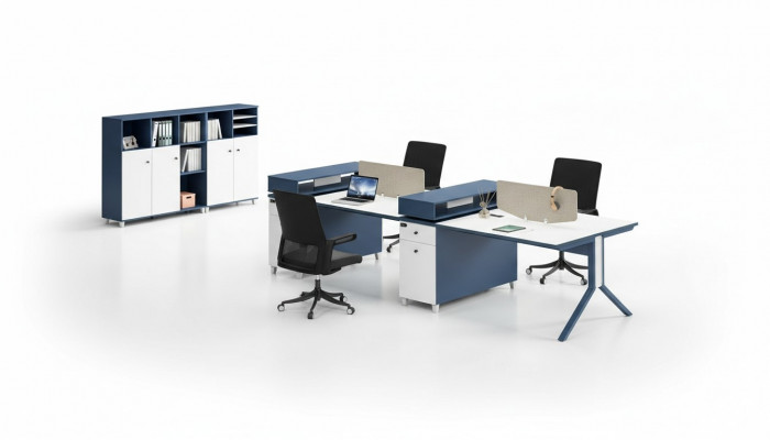 Dësch Büro Miwwelen Ariichtung Dëscher Callcenter Holz 4 Aarbechtsplazen