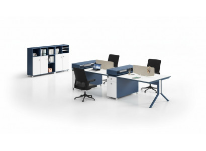 Dësch Büro Miwwelen Ariichtung Dëscher Callcenter Holz 4 Aarbechtsplazen