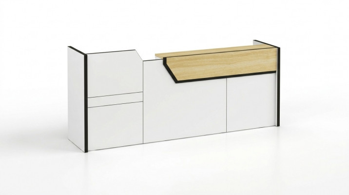 Receptiounsschalter Receptiounsdësch Praxis Büro Messe Empfang Hotel Dëscher 280x80cm