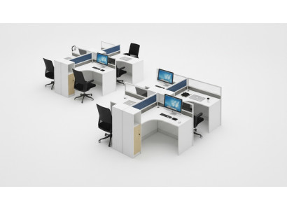 Schreifdësch 4er Büro Dësch Dësch Aarbechtsdësch Miwwel Counter Callcenter Miwwel