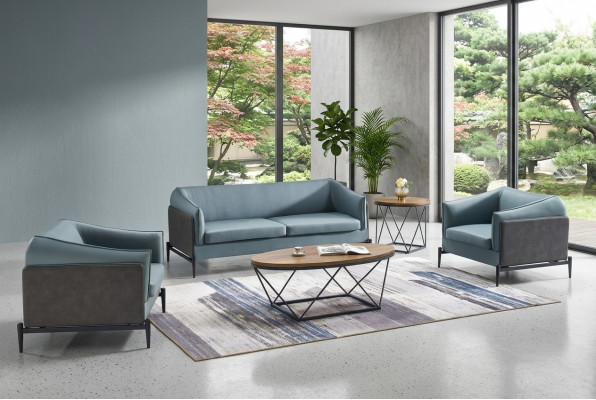 Luxuriéist 3+1+1 Sofa-Set am modernen Designerstil mat Textilbezuch