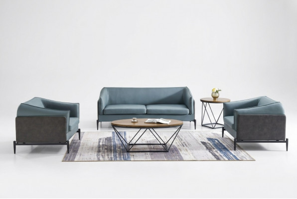 Luxuriéist 3+1+1 Sofa-Set am modernen Designerstil mat Textilbezuch
