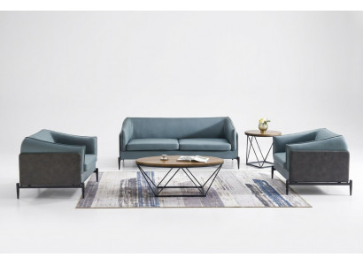 Luxuriéist 3+1+1 Sofa-Set am modernen Designerstil mat Textilbezuch