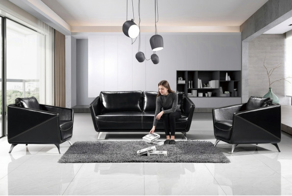 Sofagarnitur 3+1+1 Sëtz Plëssofa Couch Wunnlandschaft Garnitur Design Modern