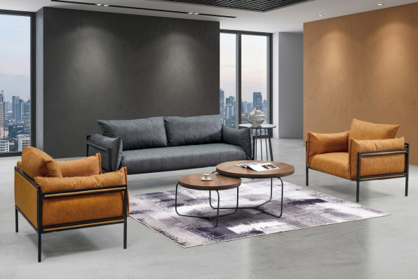 Sofa Garnitur Kanapee Couch Polster Stoff Garnitur 3+1+1 Komplett Set Garnituren
