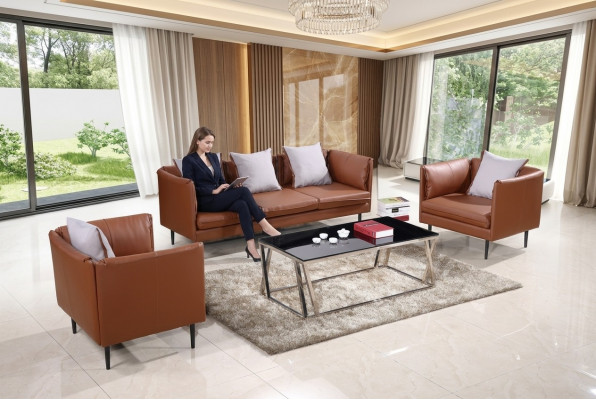 Sofa-Garnitur Canapé Sofa Polster Sëtz Sofae Couchen 3+1+1 Büro Miwwelen Ariichtung