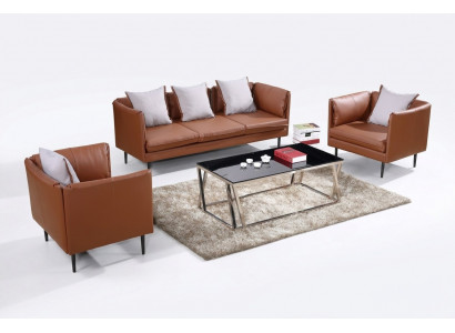 Sofa-Garnitur Canapé Sofa Polster Sëtz Sofae Couchen 3+1+1 Büro Miwwelen Ariichtung