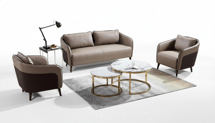 Canapé-Set Büro Canapé Polster Sofa-Set 3+1+1 Lieder Canapéen Sofae Komplett Nei