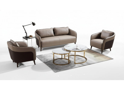 Canapé-Set Büro Canapé Polster Sofa-Set 3+1+1 Lieder Canapéen Sofae Komplett Nei