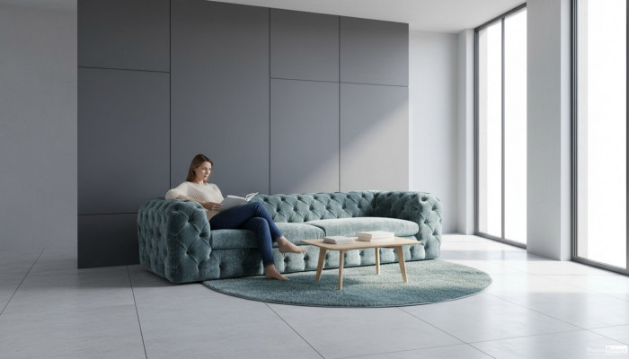 Luxus Chesterfield Designer Couchen Lieder Sofa Textil Stoff XXL grouss Couchen