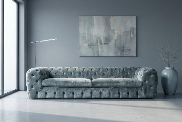 Luxus Chesterfield Designer Couchen Lieder Sofa Textil Stoff XXL grouss Couchen
