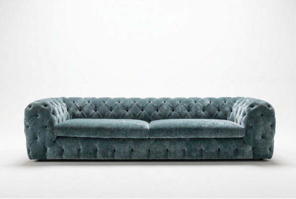 Luxus Chesterfield Designer Couchen Lieder Sofa Textil Stoff XXL grouss Couchen