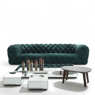 Luxus Chesterfield Samt Velours Drësëtzer Stoff Couchen Polstersofa