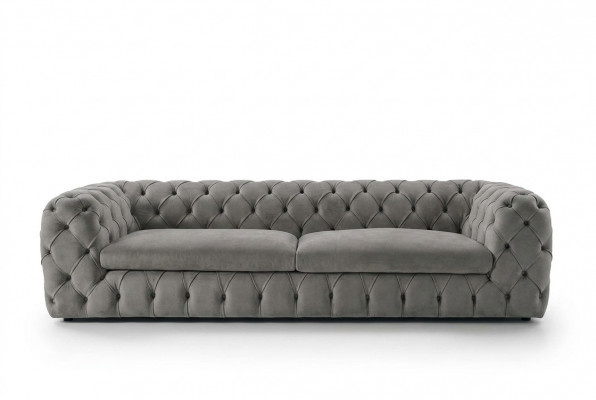 Klassesch Dräisëtzer Canapé Sofa Polster 3 Sëtzer Stoff Stoffcanapé Chesterfield