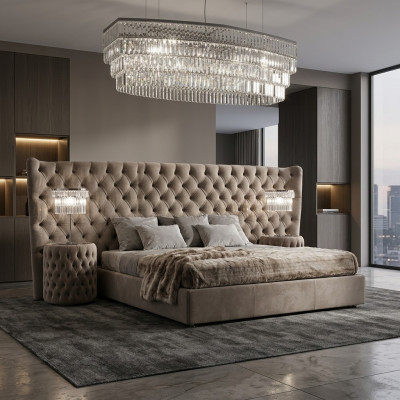 Bett Këssen Luxus Duebel Better Schlofzëmmer Textil Chesterfield Kinnek Gréisst