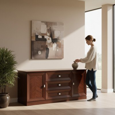 Designer RTV TV Kommode Anrichte Side Low Board Schaf Wunnzëmmer Regal Luxus