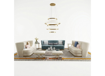 Sofa Couch 265cm Polstersofa 4 Sëtz Stoff grouss XXL Wunnzëmmer Couchen