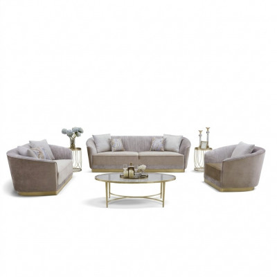 Sofagarnitur 3+2+1 Stoffzofa Zofa Couch Sëtzer Textil Stoff Polster Grupp Lieder