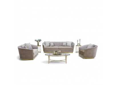 Sofagarnitur 3+2+1 Stoffzofa Zofa Couch Sëtzer Textil Stoff Polster Grupp Lieder
