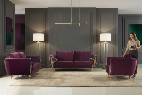 Designer Sofa Sofagarnitur 3+2+1 Sëtz Couch Polster Garnitur Wunnzëmmer