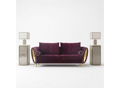 Sofa 3-Sëtzer Sofas Canapé Polster Garnitur Metall Design Modern Couchen