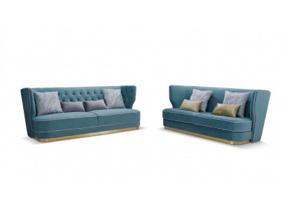 Designer Sofa Sofagarnitur 3+3 Sëtzer Couch Polster Garnitur Grupp Metall