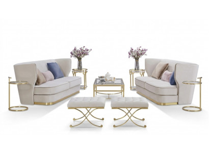 Designer Sofa Sofagarnitur 2+2 Sëtzer Couch Polster Garnitur Nei Miwwelen