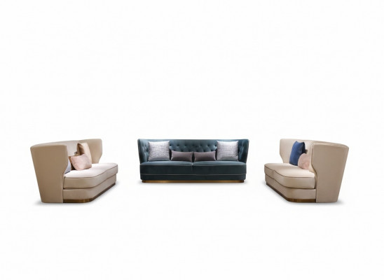Sofagarnitur 3+2+2 Sëtzer Set Design Sofa Këssen Canapéen Canapé Modern