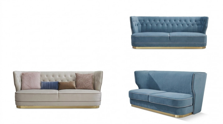 Sofa 3 Sëtzer Stoffsofa Luxus Designer Couch Nei Sofa Luxus Polstersofa