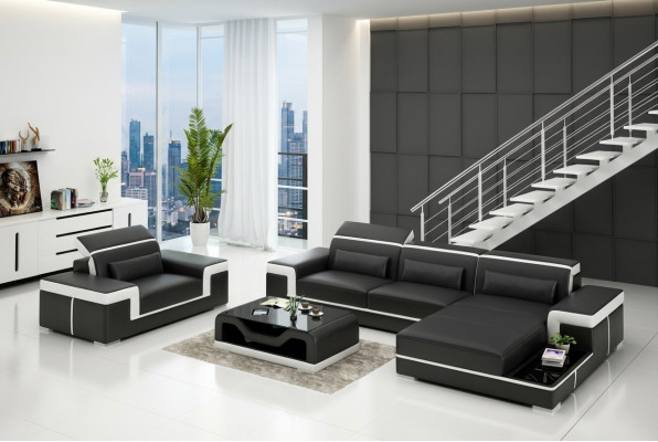 Ecksofa Set Canapé Polster Eck Garnitur Fauteuil Wohnlandschaft L Form