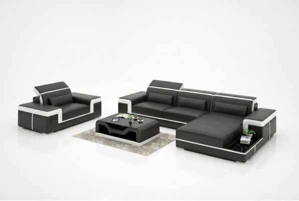 Ecksofa Set Canapé Polster Eck Garnitur Fauteuil Wohnlandschaft L Form