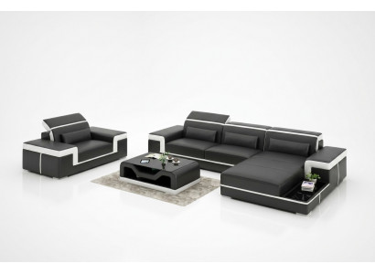 Ecksofa Set Canapé Polster Eck Garnitur Fauteuil Wohnlandschaft L Form