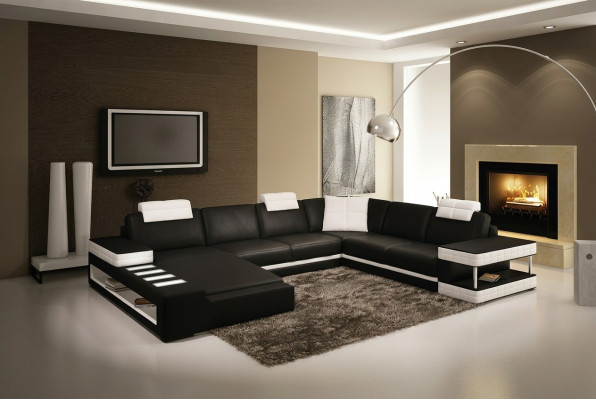 U-Form Sofa Canapé Polsterset Wunnlandschaft Design Luxus Ecksofa