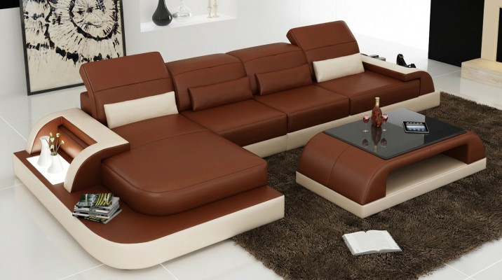 Brong L-Form Canapé Sofa Polster Garnitur Wunnlandschaft Design Eckssof Leder