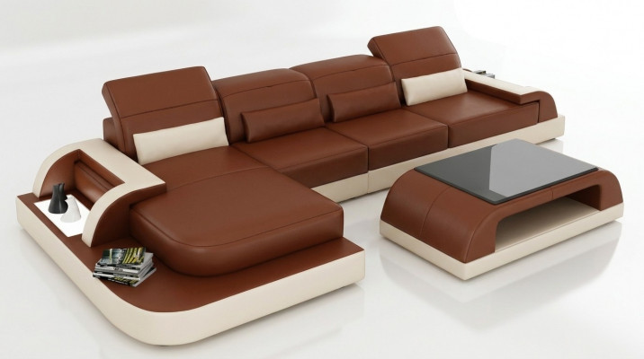 Brong L-Form Canapé Sofa Polster Garnitur Wunnlandschaft Design Eckssof Leder